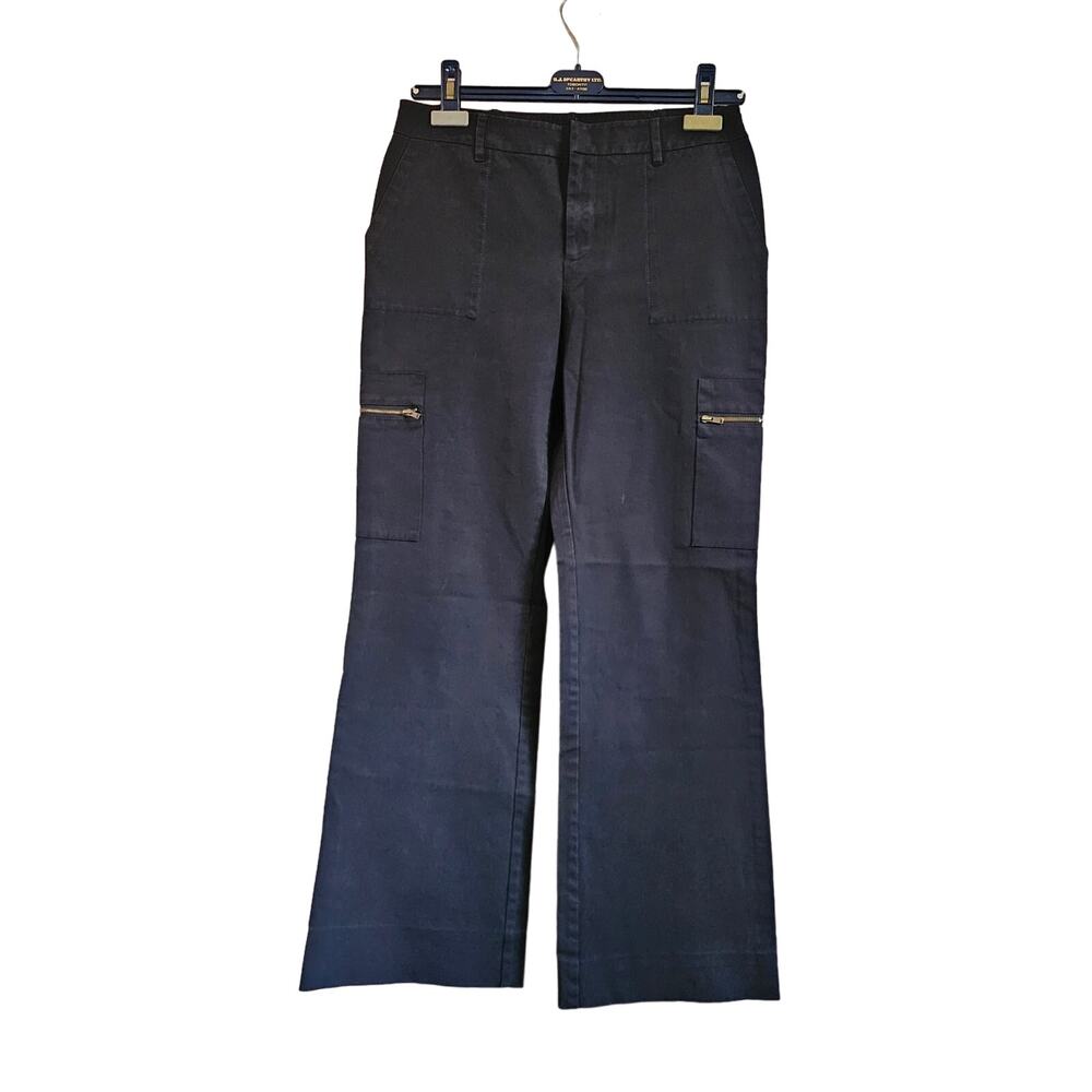 Jacob straight leg cargo pants mid low rise zipper black Y2K size small US 6 28